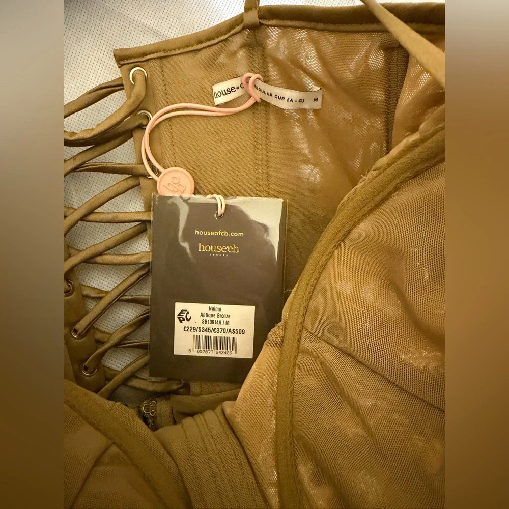 House Of CB Elegant Gold Floral Embroidered Gown - Picture 11 of 16